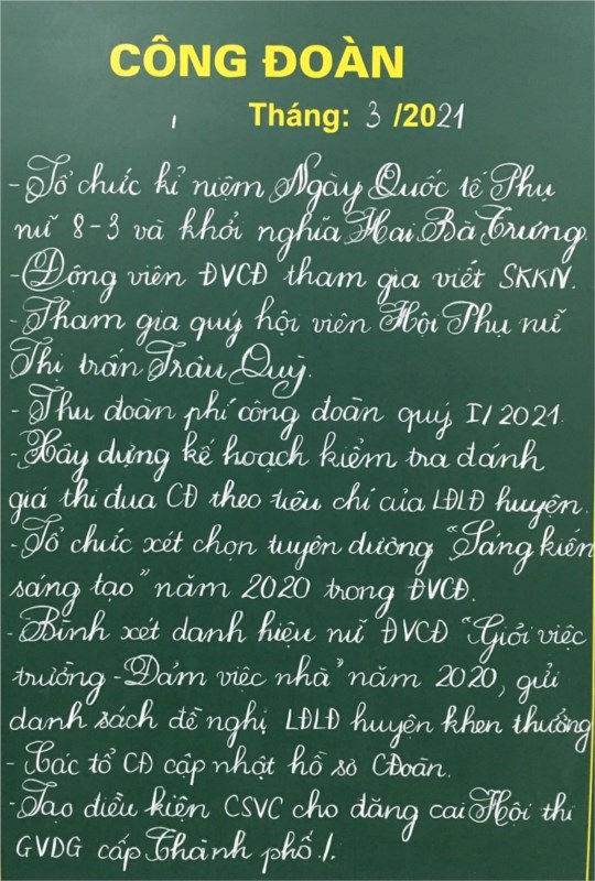 Tin công đoàn tháng 3 năm học 2020 - 2021